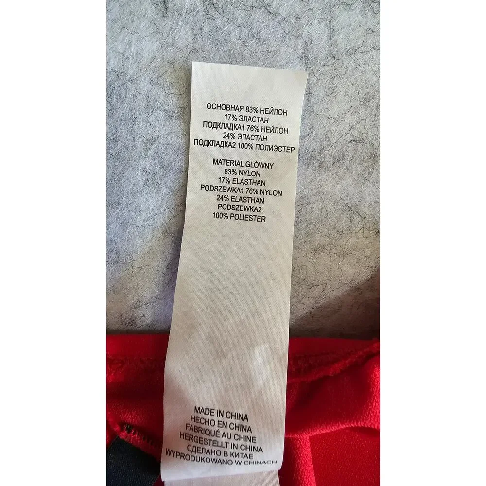 Lauren Ralph Lauren, Square Ring, Tummy Control, One Piece Swimsuit, Red, Sz 10